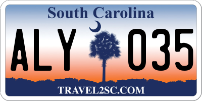 SC license plate ALY035