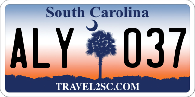 SC license plate ALY037