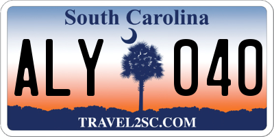 SC license plate ALY040