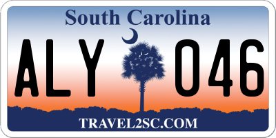 SC license plate ALY046