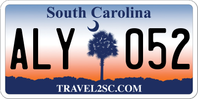 SC license plate ALY052