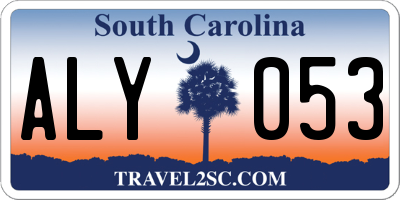 SC license plate ALY053