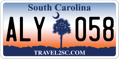 SC license plate ALY058