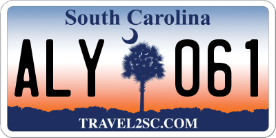 SC license plate ALY061
