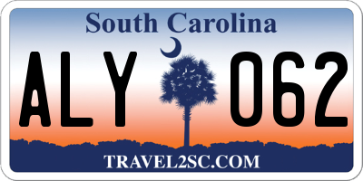 SC license plate ALY062