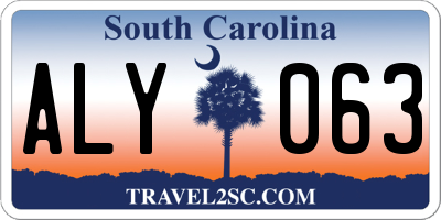 SC license plate ALY063