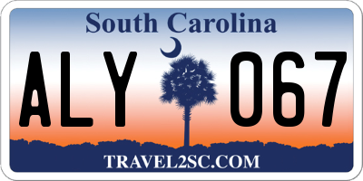 SC license plate ALY067