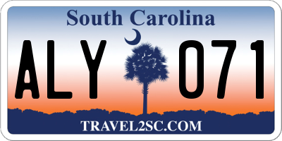 SC license plate ALY071