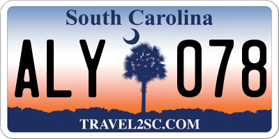 SC license plate ALY078