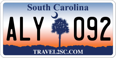 SC license plate ALY092