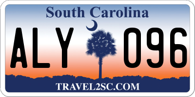 SC license plate ALY096