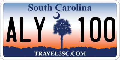 SC license plate ALY100