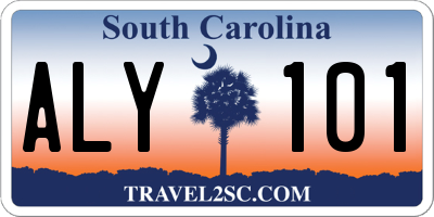 SC license plate ALY101