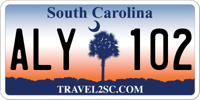 SC license plate ALY102