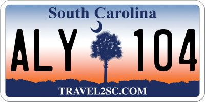 SC license plate ALY104