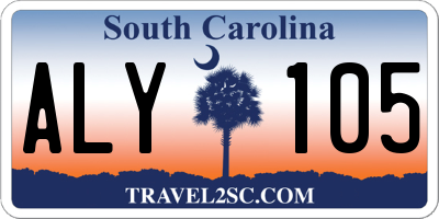 SC license plate ALY105