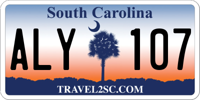 SC license plate ALY107