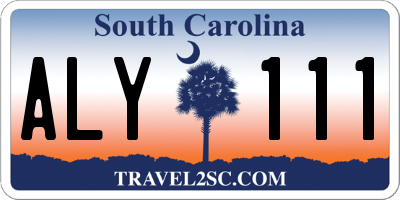 SC license plate ALY111