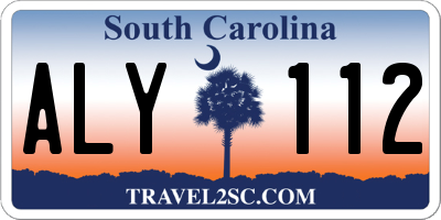 SC license plate ALY112