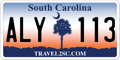 SC license plate ALY113