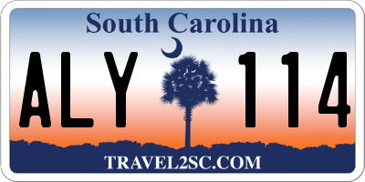 SC license plate ALY114