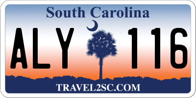 SC license plate ALY116