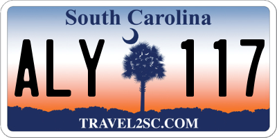 SC license plate ALY117