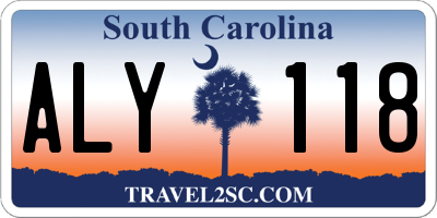 SC license plate ALY118