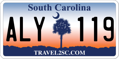 SC license plate ALY119