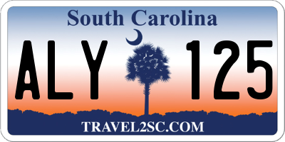 SC license plate ALY125