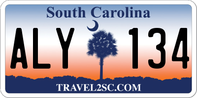 SC license plate ALY134