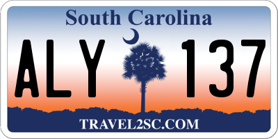 SC license plate ALY137