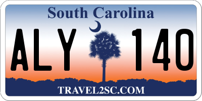 SC license plate ALY140