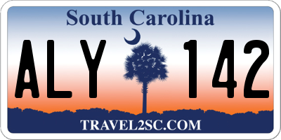SC license plate ALY142
