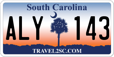 SC license plate ALY143