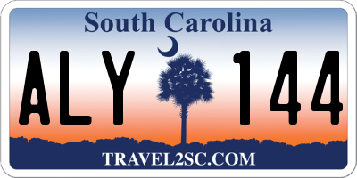 SC license plate ALY144
