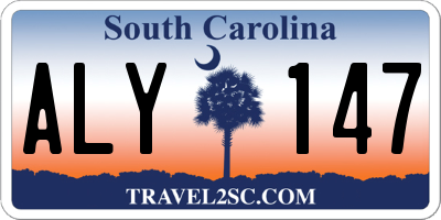 SC license plate ALY147