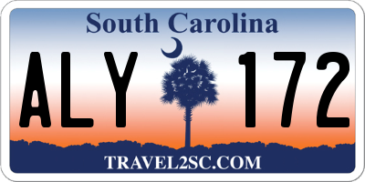 SC license plate ALY172