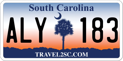 SC license plate ALY183
