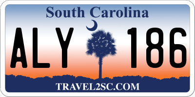 SC license plate ALY186