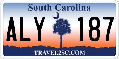 SC license plate ALY187