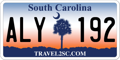 SC license plate ALY192