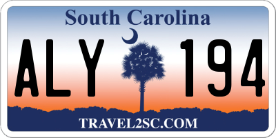 SC license plate ALY194