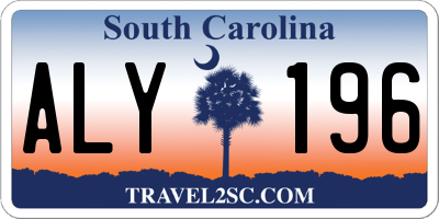 SC license plate ALY196