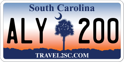 SC license plate ALY200