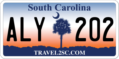 SC license plate ALY202