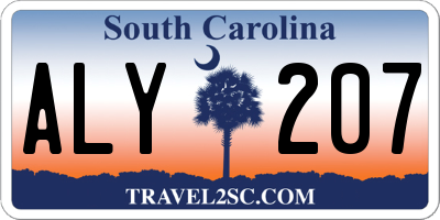 SC license plate ALY207
