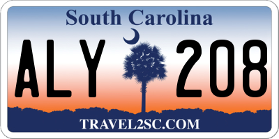 SC license plate ALY208