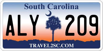 SC license plate ALY209