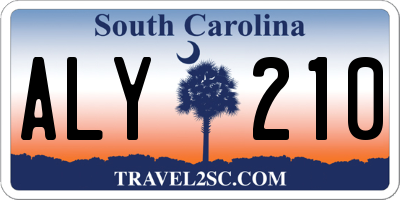SC license plate ALY210